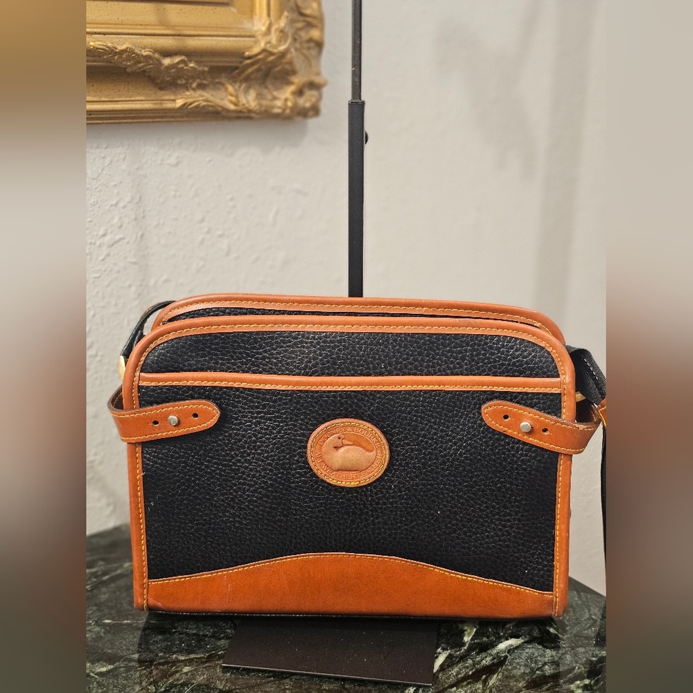 Dooney & Bourke Black and Tan Messenger Bag